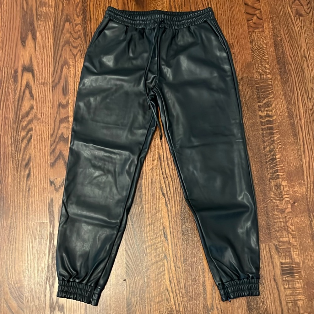 Michael Kors black faux leather pants size M